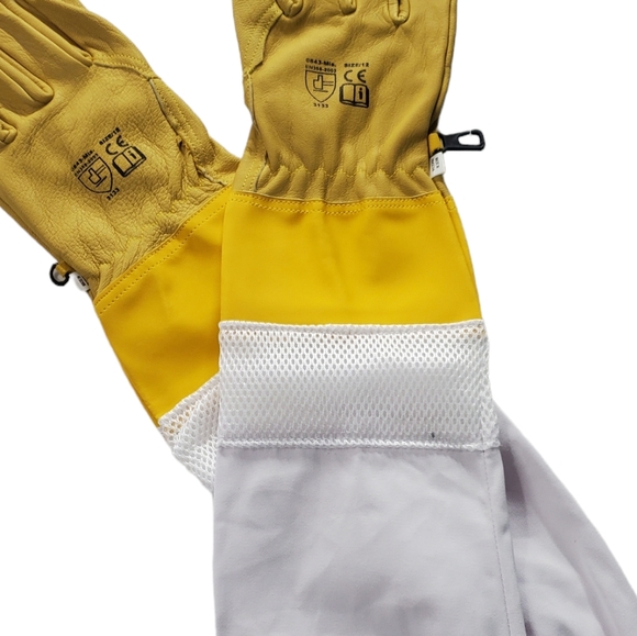NEW Professional Beekeeping Ventilated Gloves Leather With Long Sleeves Size 2XL - Picture 7 of 9
